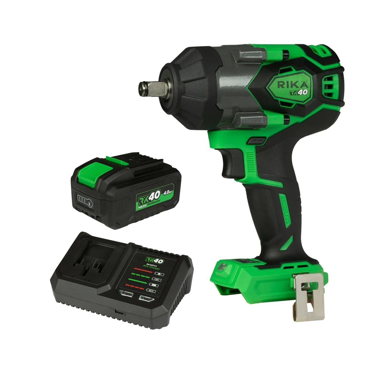 Rikä RK40 40V Mid‑Torque Impact 1000Nm 1/2in Kit | Tabless | 4Ah